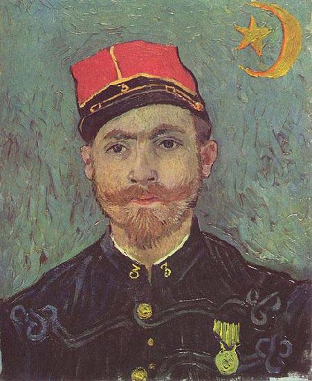 Vincent Van Gogh Portrait of Paul-Eugene Milliet, Second Lieutenant of the Zouaves Sweden oil painting art